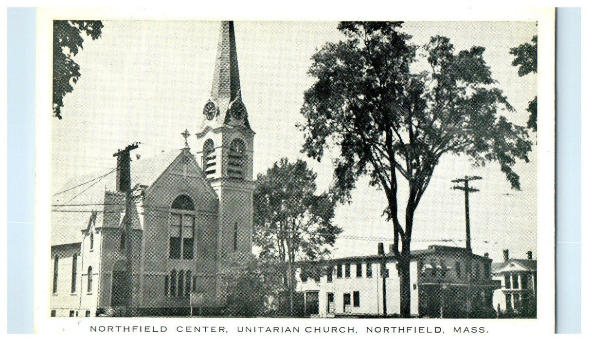 1916 Northfield Center, Unitarian Church, Northfield Massachusetts MA Postcard