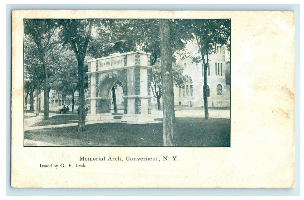 1907 Memorial Arch Gouverneur New York NY Eagle Mexico Posted Postcard