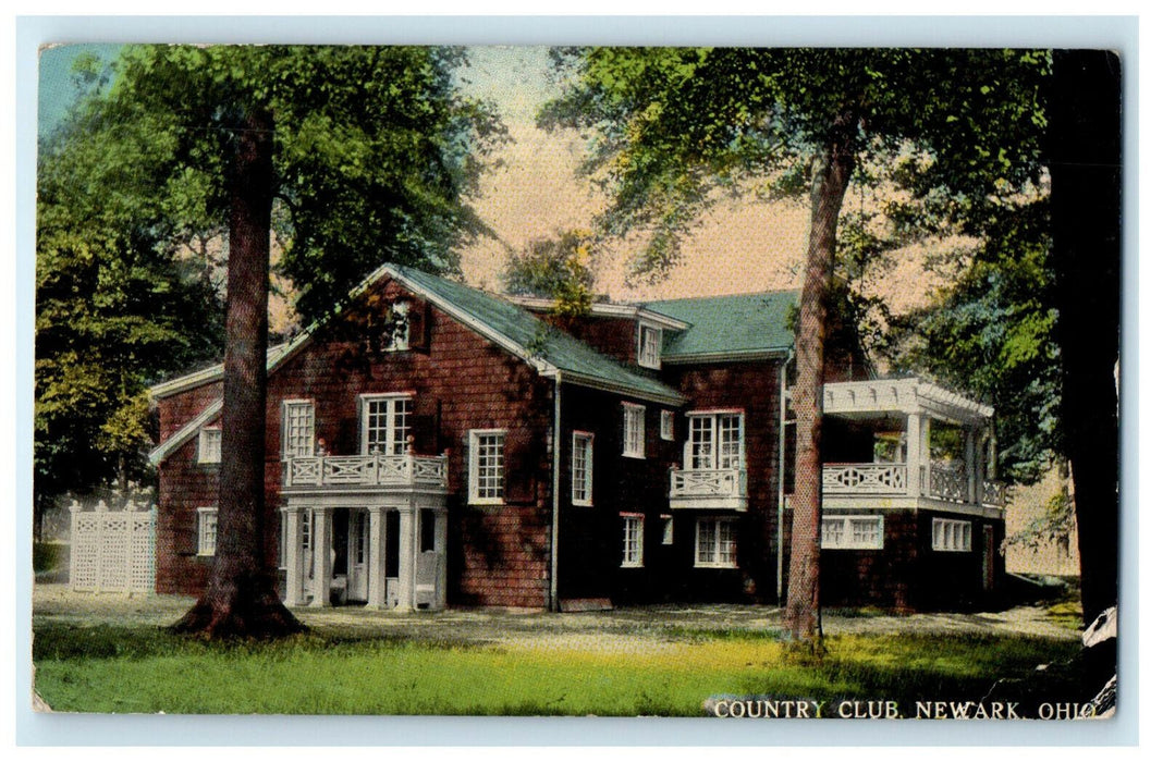c1910s Trees View, Country Club, Newark, Ohio OH Posted Antique Postcard