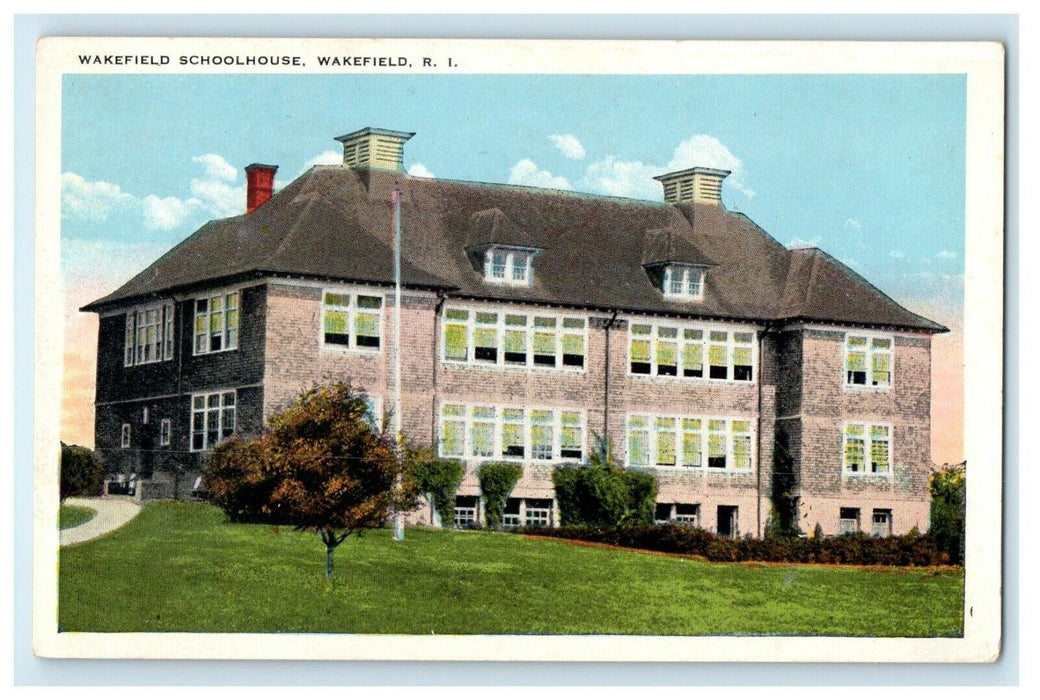 1947 Wakefield Schoolhouse, Wakefield, Rhode Island RI Vintage Postcard