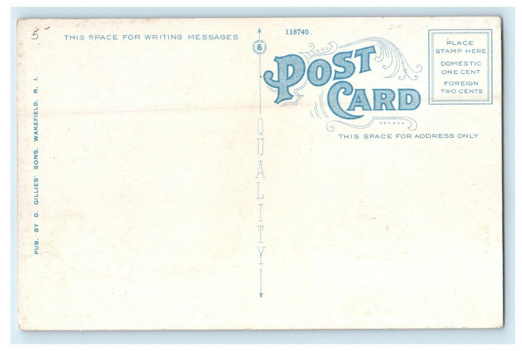 1947 Wakefield Schoolhouse, Wakefield, Rhode Island RI Vintage Postcard