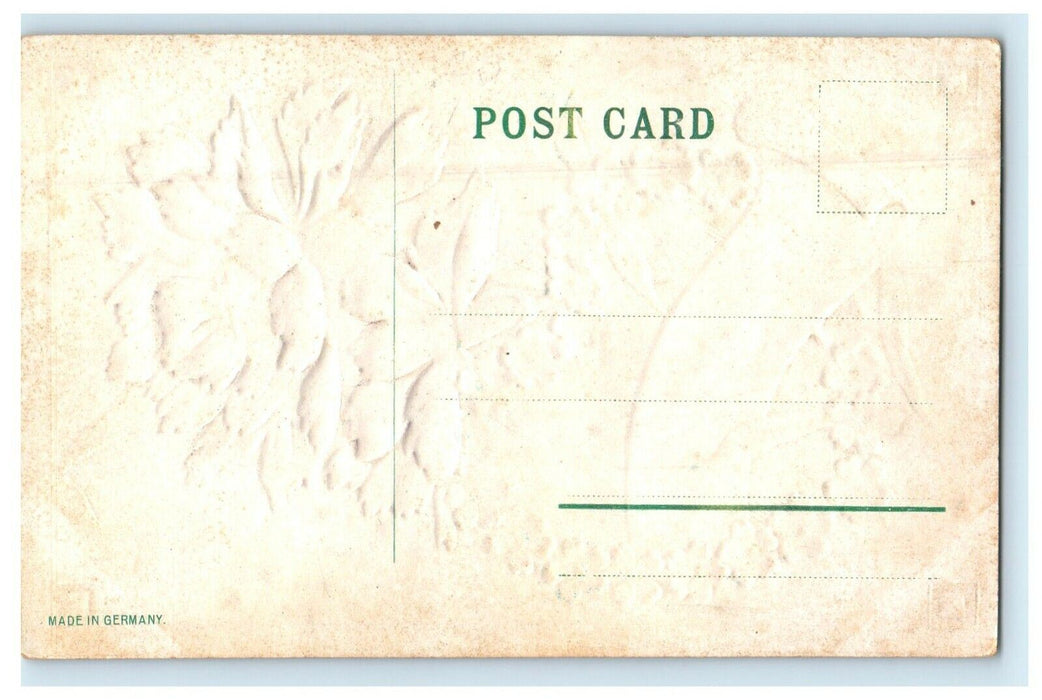 c1905 Greetings From Des Moines Iowa IA Embossed Glitter Postcard