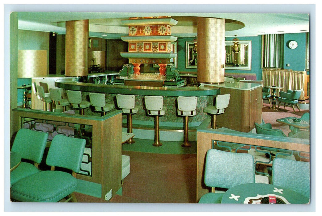 c1960s Terrace Lodge in Hotel Faust, Rockford Illinois IL Unposted Postcard