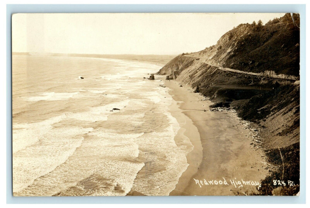c1940's Redwood Highway Oregon California Trees RPPC Photo Postcard