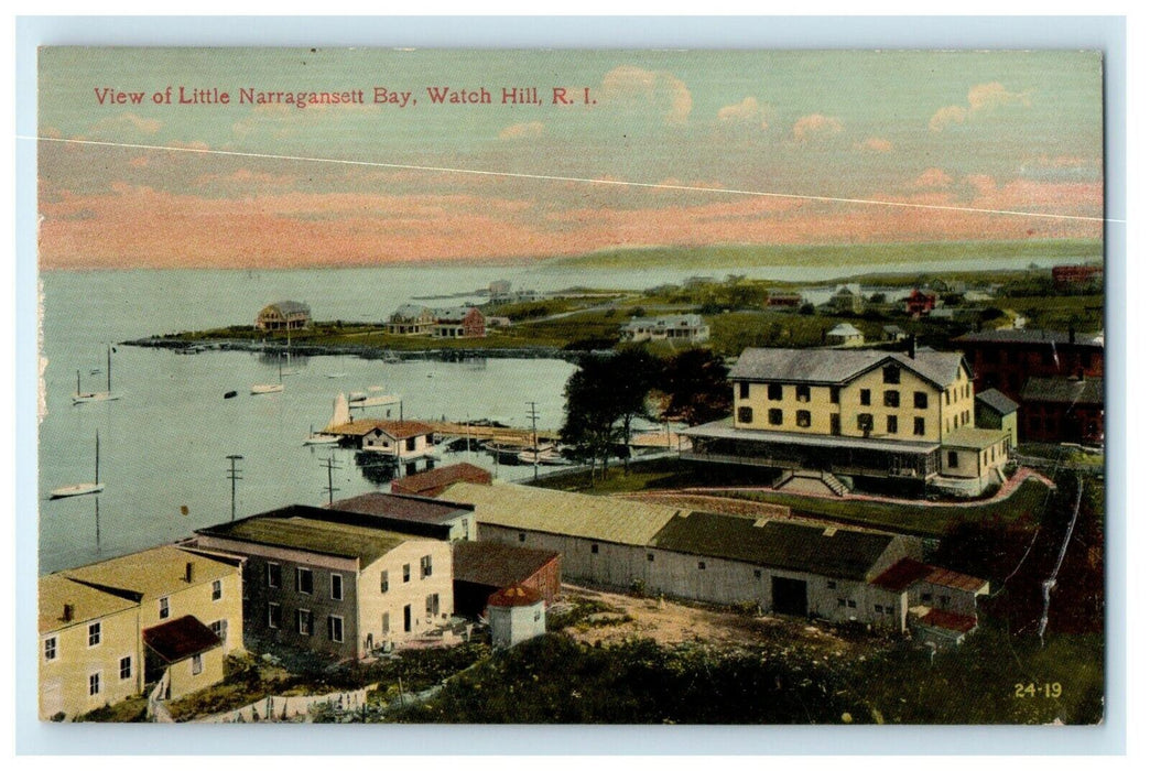 c1910 View Of Little Narraganset Bay Watch Hill Rhode Island RI Antique Postcard