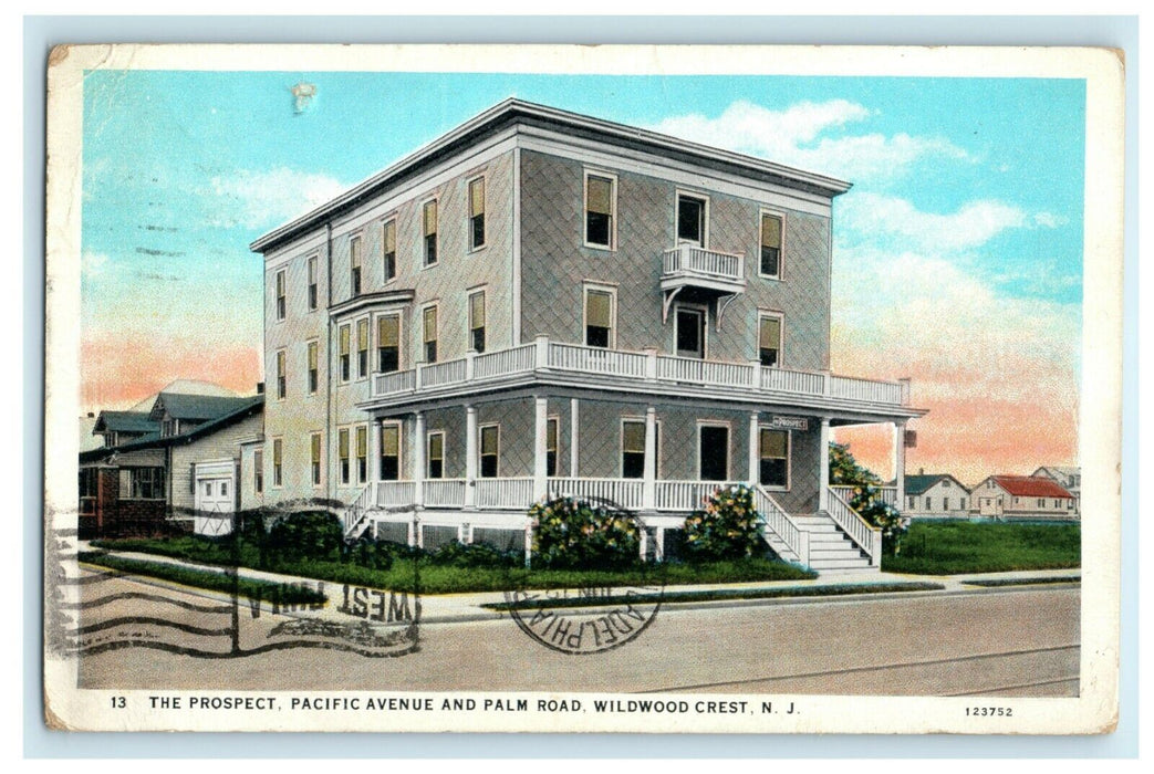 1930 The Prospect Wildwood Crest New Jersey NJ Advertising Posted Postcard