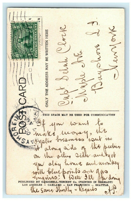 1907 Hydraulic Placer Mining California CA Bayshore NY Oyster Business Postcard
