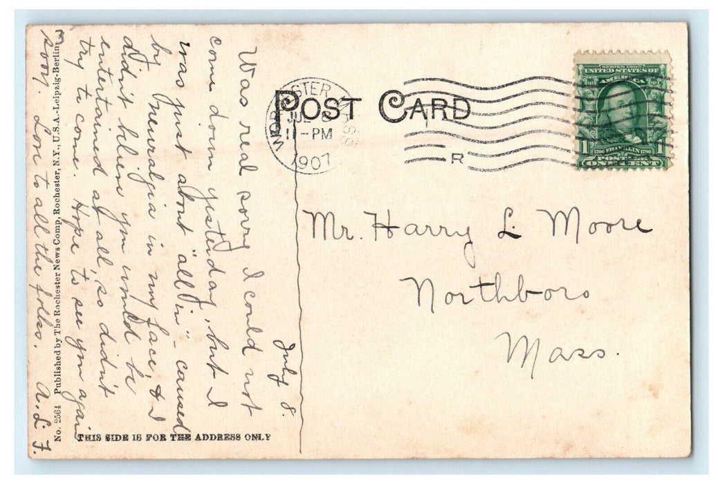 1907 State Normal School View, Worcester Massachusetts MA Postcard
