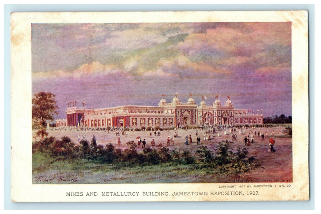 1907 Mines Metallurgy Building Jamestown Exposition Posted Norfolk VA Postcard
