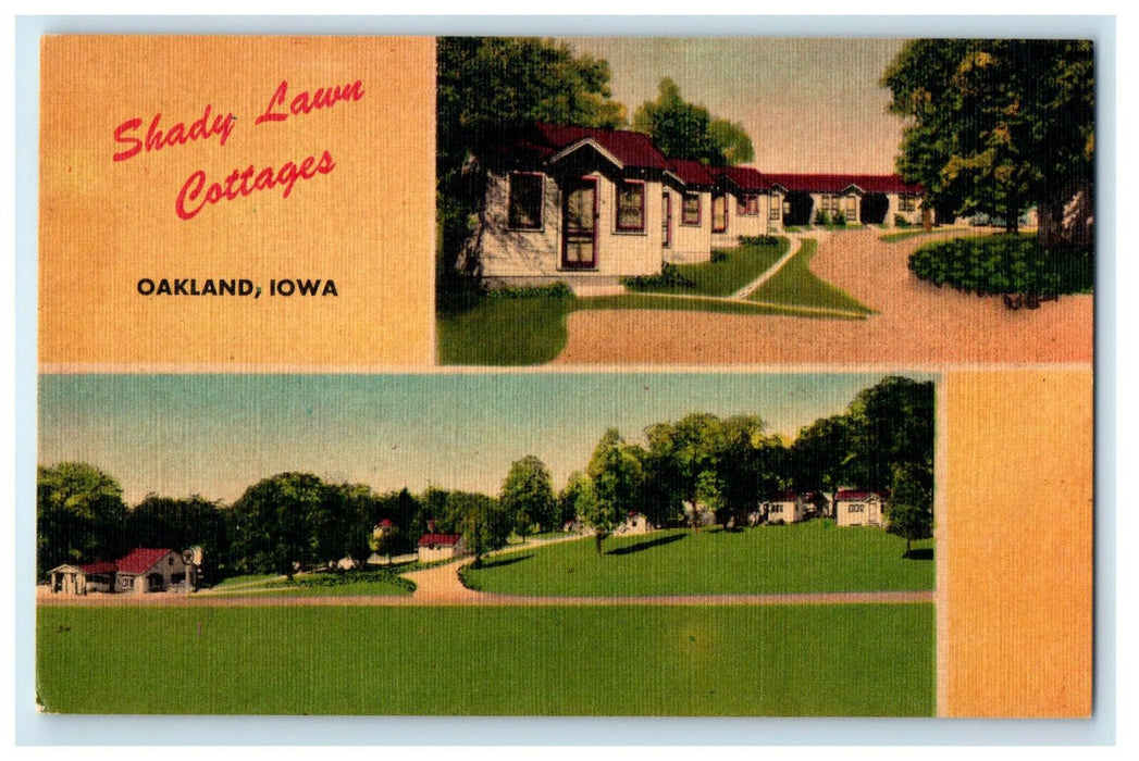 c1940s Shady Lawn Cottages Oakland Iowa IA Unposted Vintage Postcard