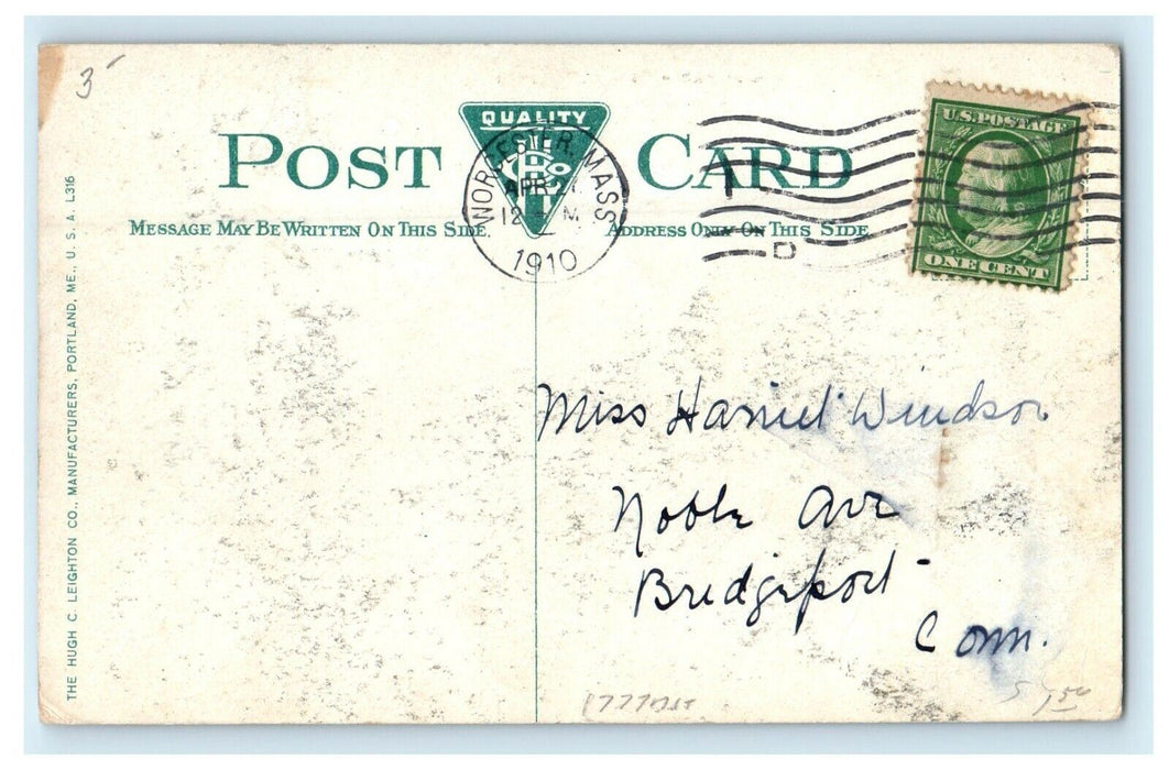 1910 Elm Bridge The Wooden Park, Worcester Massachusetts MA Postcard