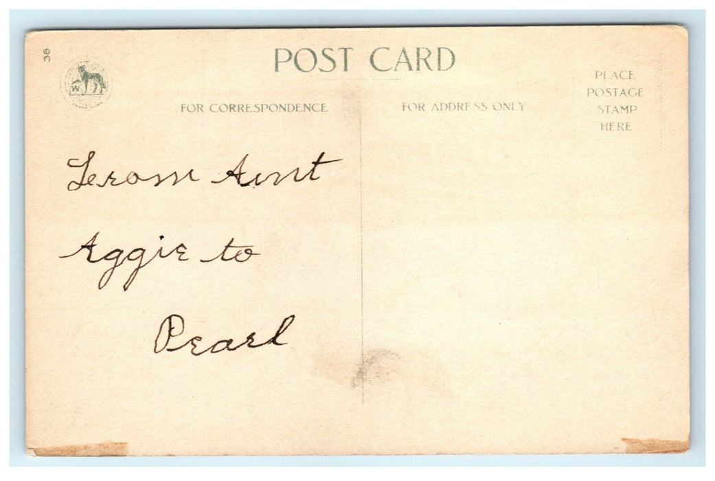 Antique 1920's Christmas Holly Cottage Family Poem Motto Vintage Postcard