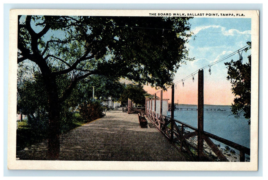 c1920s The Board Walk Ballast Point, Tampa Florida FL Unposted Postcard