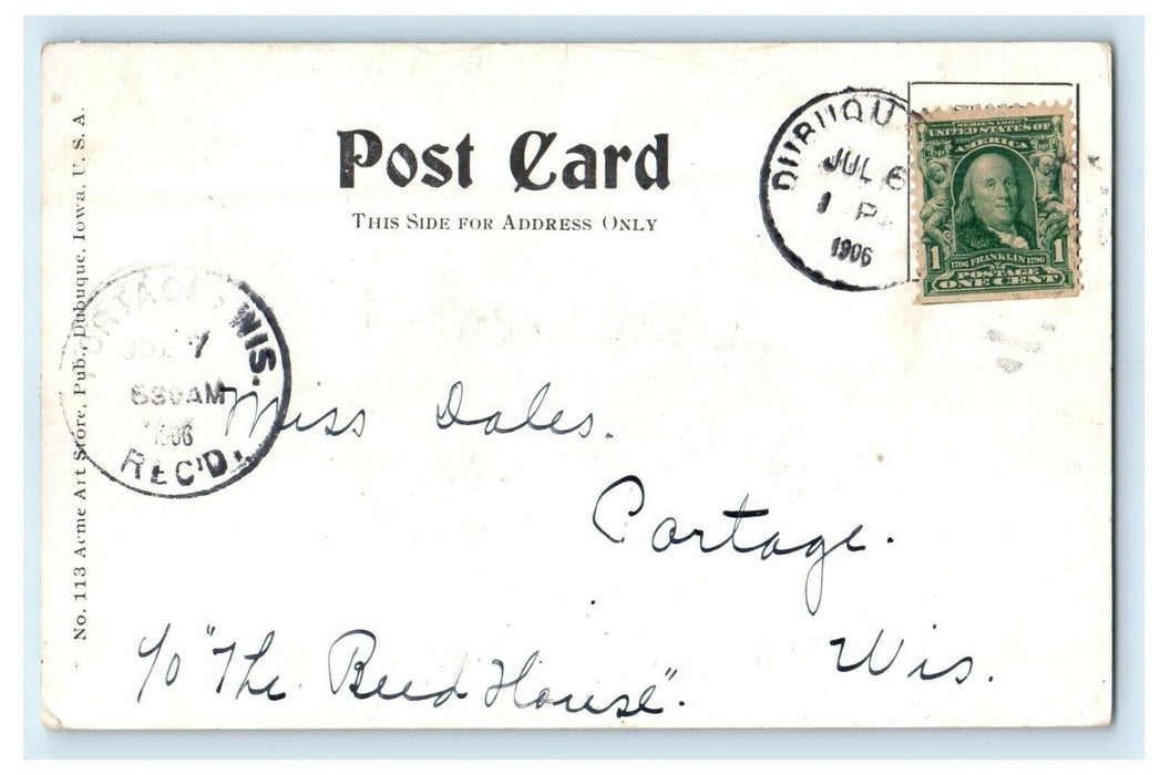 1906 Seminary Hall Cor. 17th & Madison Sts. Dubuque Iowa IA Antique Postcard