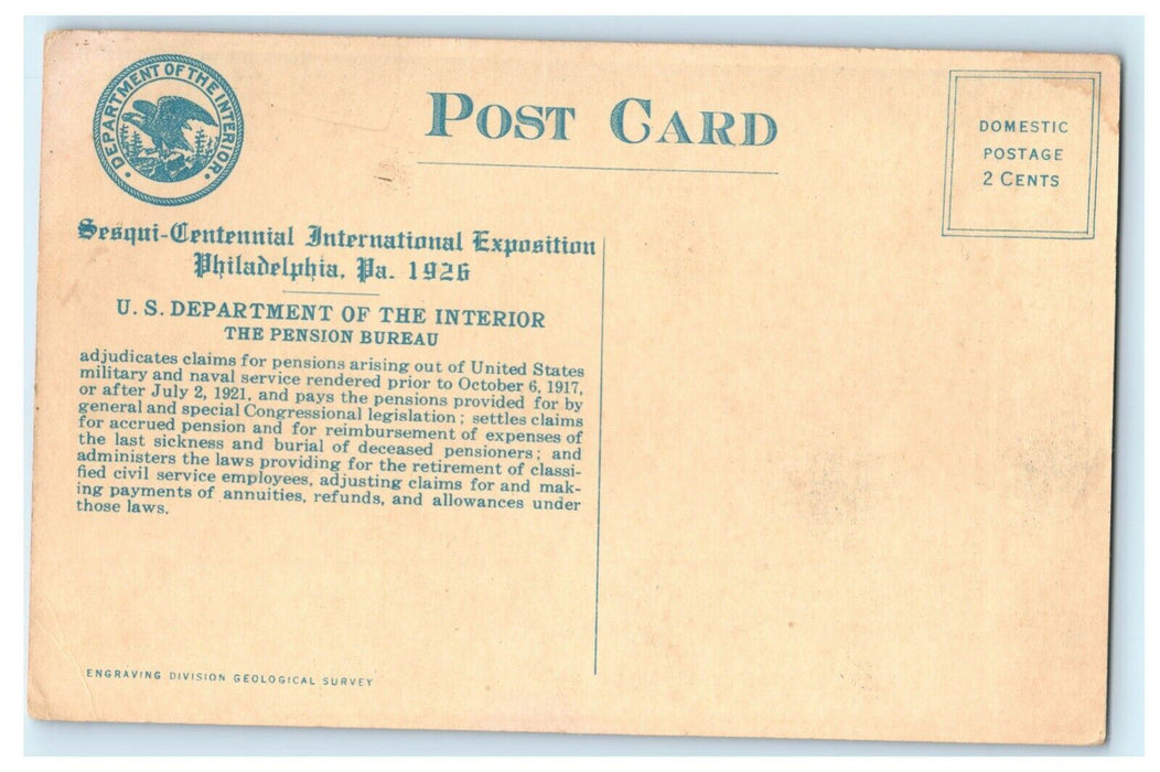 1926 Pension Check Signing Machine Device Bureau Exposition Unposted Postcard