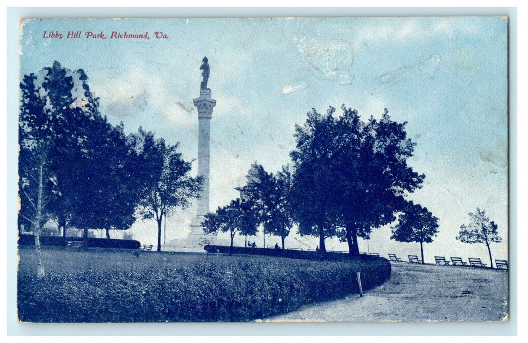 c1907 Libby Hill Park Richmond Virginia VA Monument Posted Antique Postcard