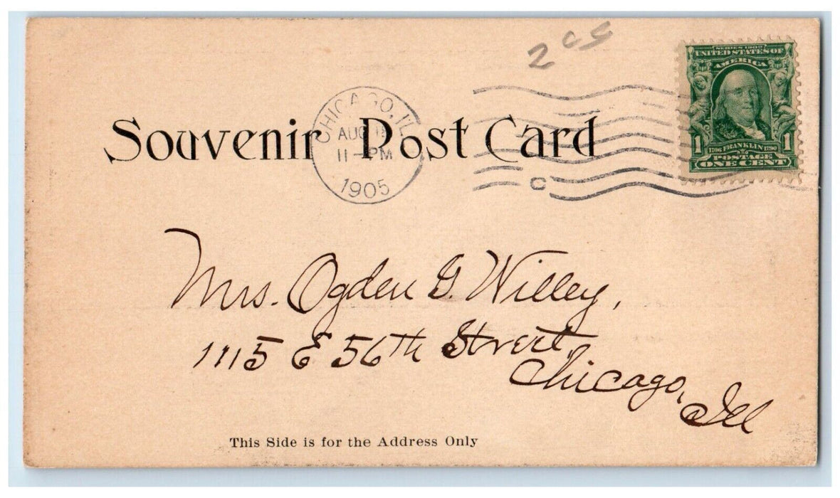 1905 Panoramic View of River at Bellevue Iowa IA Antique Posted Postcard