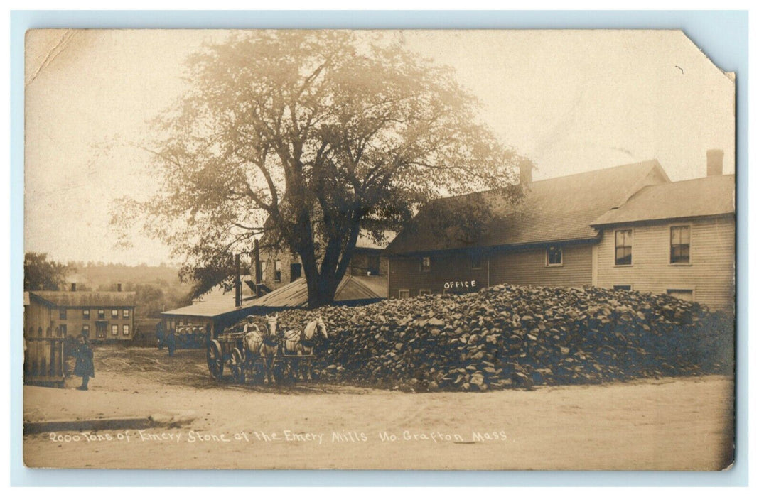 c1910 Emery Stone Mills North Grafton Massachusetts MA RPPC Photo Postcard