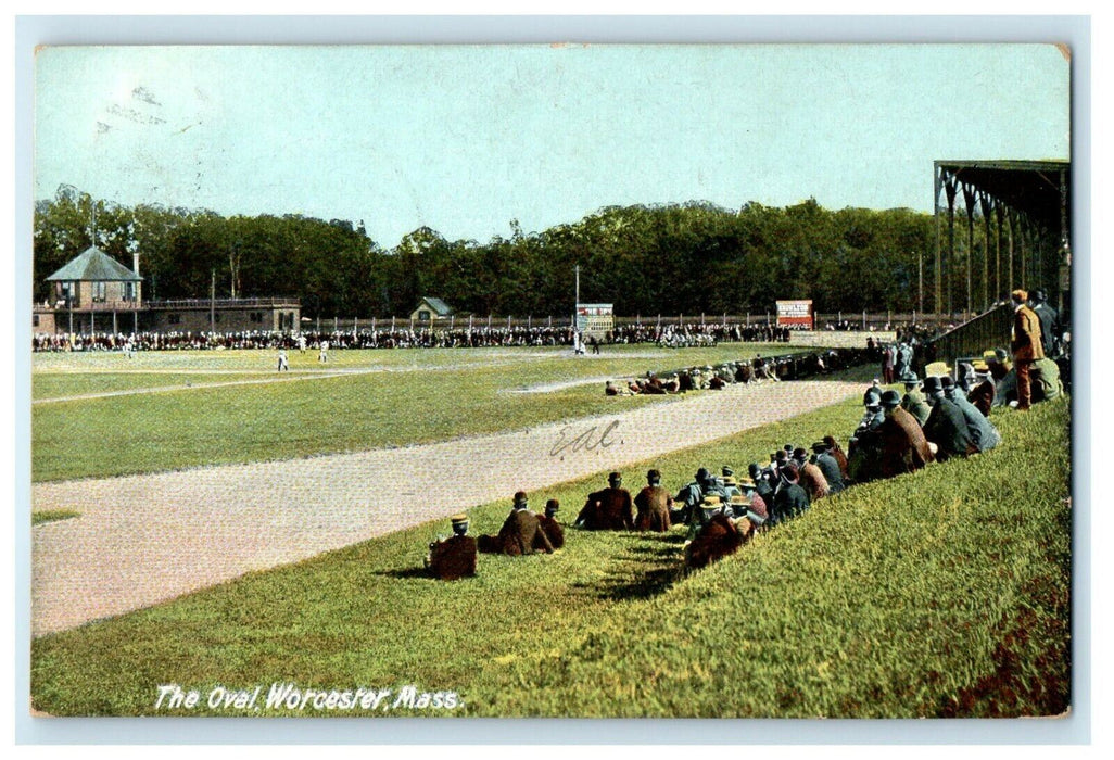 1909 The Oval View, Worcester Massachusetts MA Antique Posted Postcard