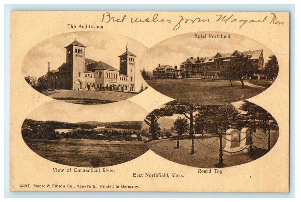 c1910 Auditorium Hotel River Round Top East Northfield Massachusetts MA Postcard