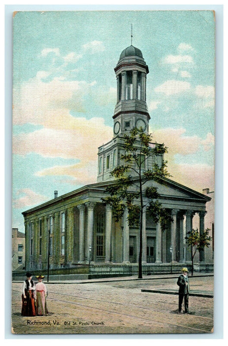 c1910 Old St. Paul's Church Richmond Virginia VA Posted Antique Postcard