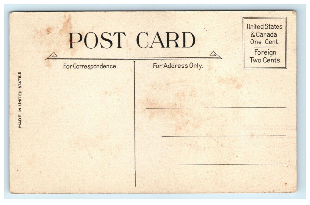 Antique 1920's Christmas Pine Tree Bells Poem Vintage Postcard