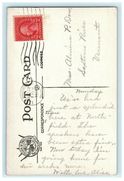 1923 Louise Andrews Camp East Northfield Massachusetts Posted Postcard