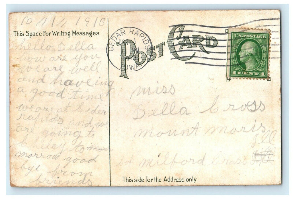 1913 Ainsworth Springs North Of Dubuque Iowa IA Posted Antique Postcard