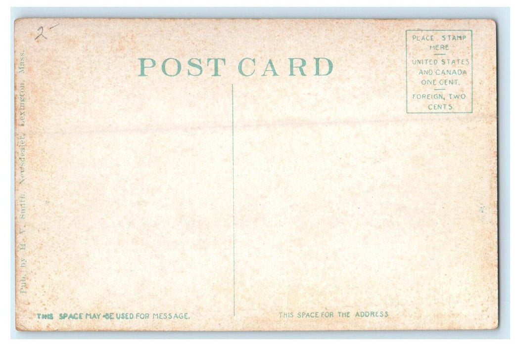 1911 Boulder and Unitarian Church, Lexington, Massachusetts MA Postcard