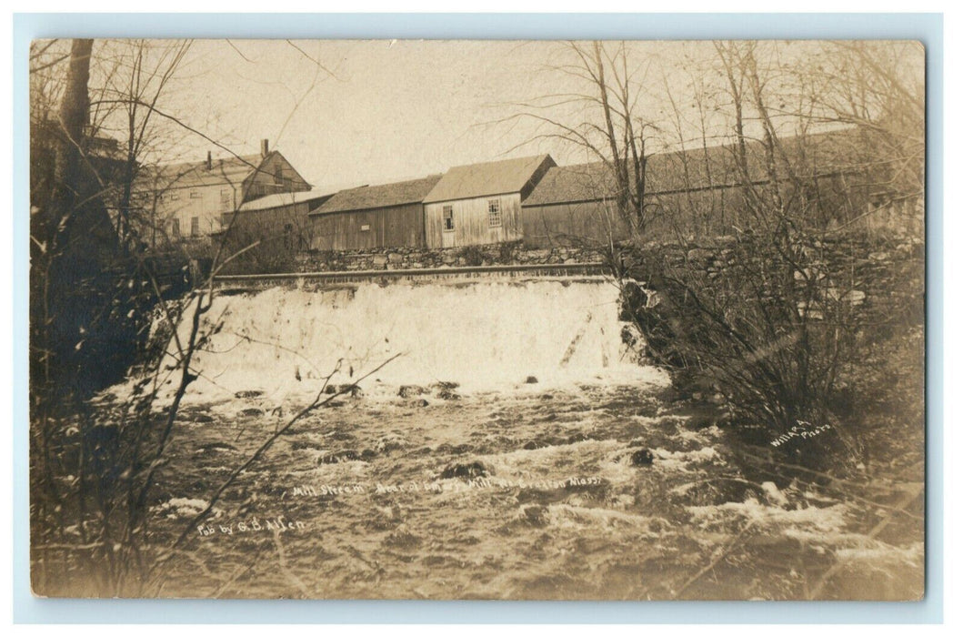 c1910 Emery Mill Stream North Grafton Massachusetts MA RPPC Photo Postcard