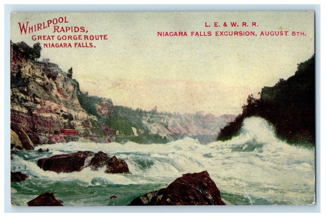 1909 Whirlpool Rapids Niagara Falls Excursion Advertising New York NY Postcard