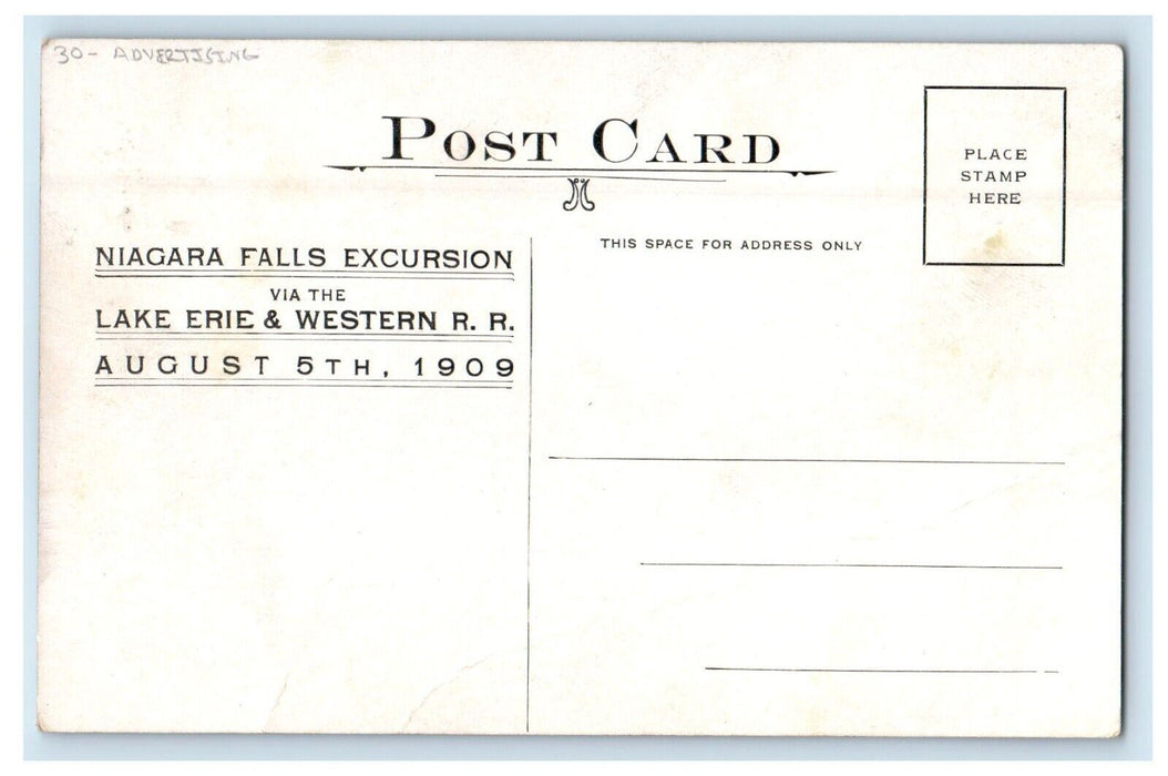 1909 Whirlpool Rapids Niagara Falls Excursion Advertising New York NY Postcard