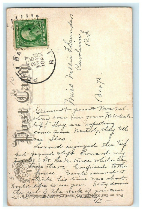 1916 St Francis Catholic Church and Rectory, Wakefield Rhode Island RI Postcard
