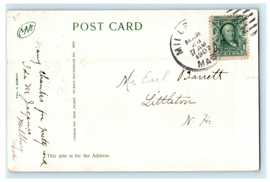 1907 Armory View, Worcester Massachusetts MA Antique Posted Postcard