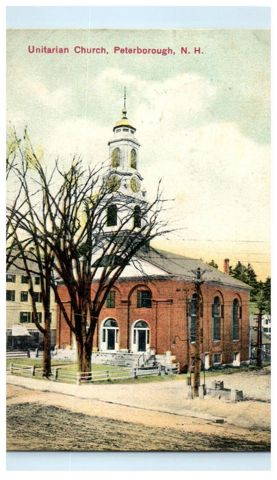 1913 Unitarian Church, Peterborough, New Hampshire NH Antique Postcard