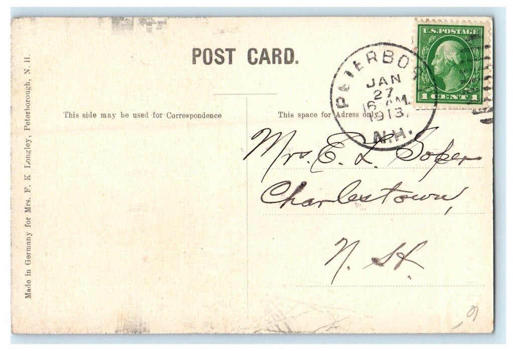 1913 Unitarian Church, Peterborough, New Hampshire NH Antique Postcard