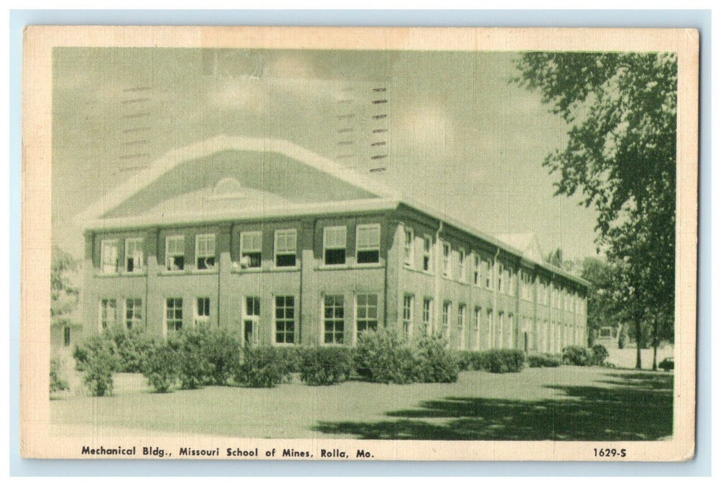 1949 Mechanical Bldg. Missouri School Of Mines Metalurgy At Rolla MO Postcard