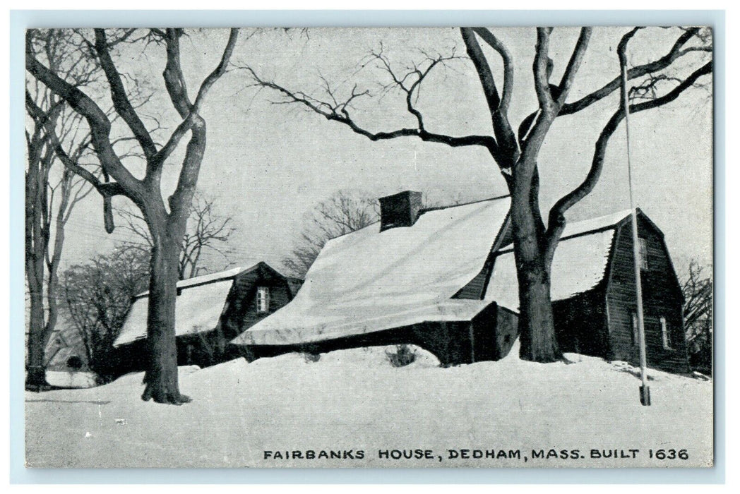 c1910 Fairbanks House Dedham Massachusetts MA Unposted Unposted Postcard