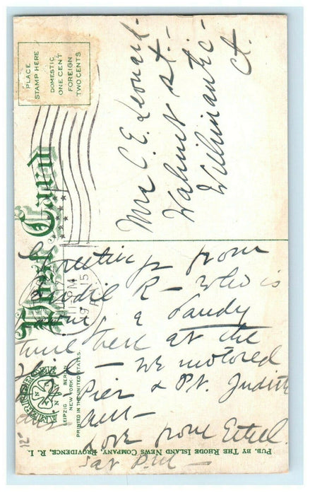 1915 Boat Landing, Watch Hill, Rhode Island RI Antique Postcard