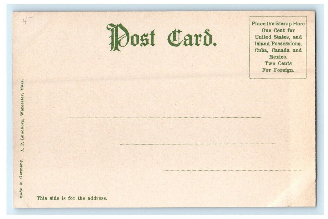 1906 Green Hill Mansion, Worcester Massachusetts MA Antique Unposted Postcard