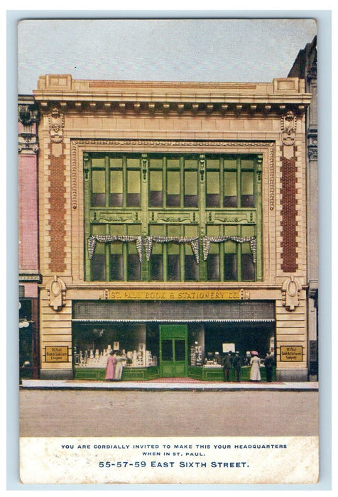 1909 St. Paul Book And Stationery Co. Advertising St. Paul Minnesota MN Postcard