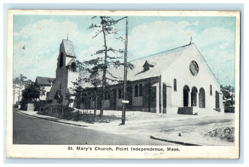 1931 St Mary's Church, Point Independence Massachusetts MA Vintage Postcard