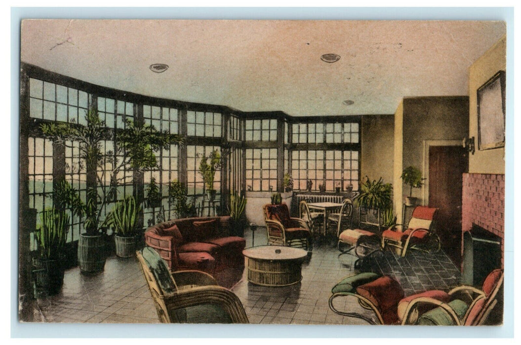 1945 Solarium The Mimslyn Hotel Shenandoah National Park Luray Virginia Postcard