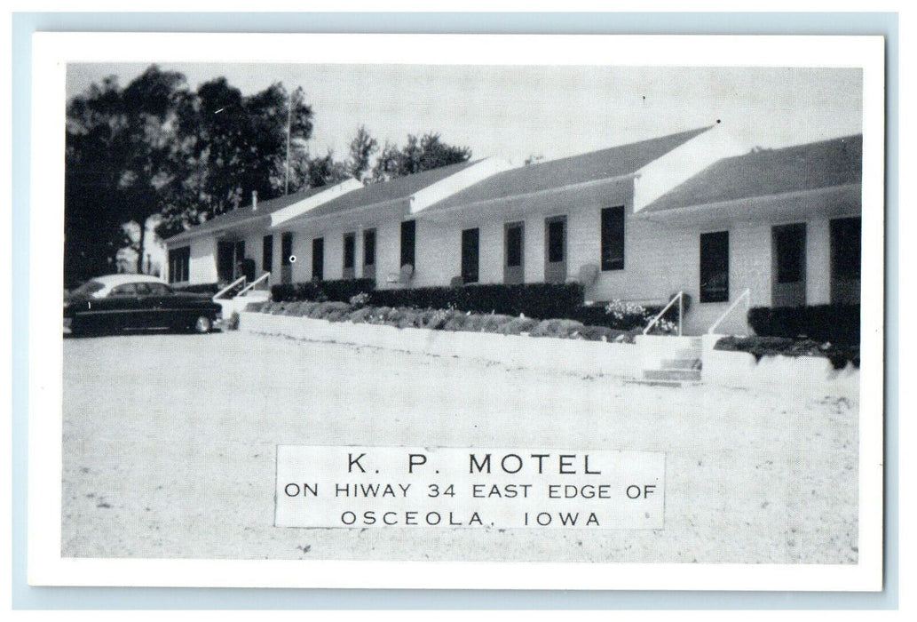 c1940s KP Motel Hiway 34 East Edge of Osceola Iowa IA Unposted Vintage Postcard