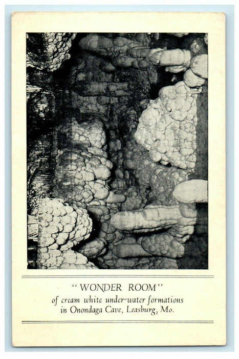 Wonder Room Onondaga Cave Leasburg Missouri MO Unposted Vintage Postcard