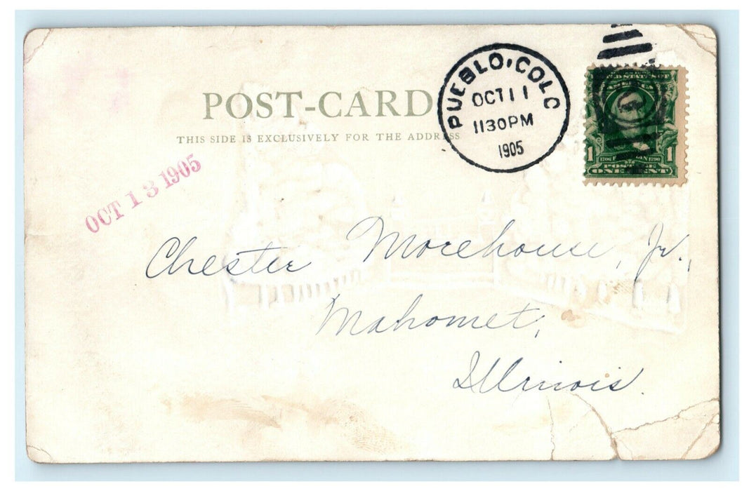 1905 Pike's Peak Colorado Springs Pueblo Posted Antique Postcard
