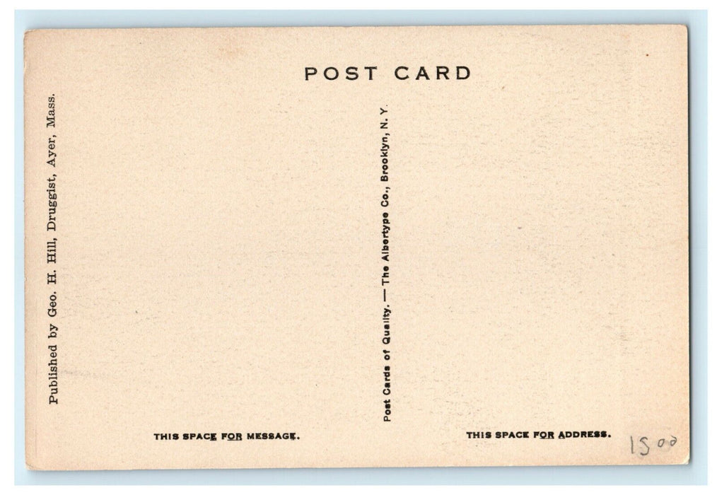 1912 Town House, Ayer, Massachusetts, MA Antique Postcard