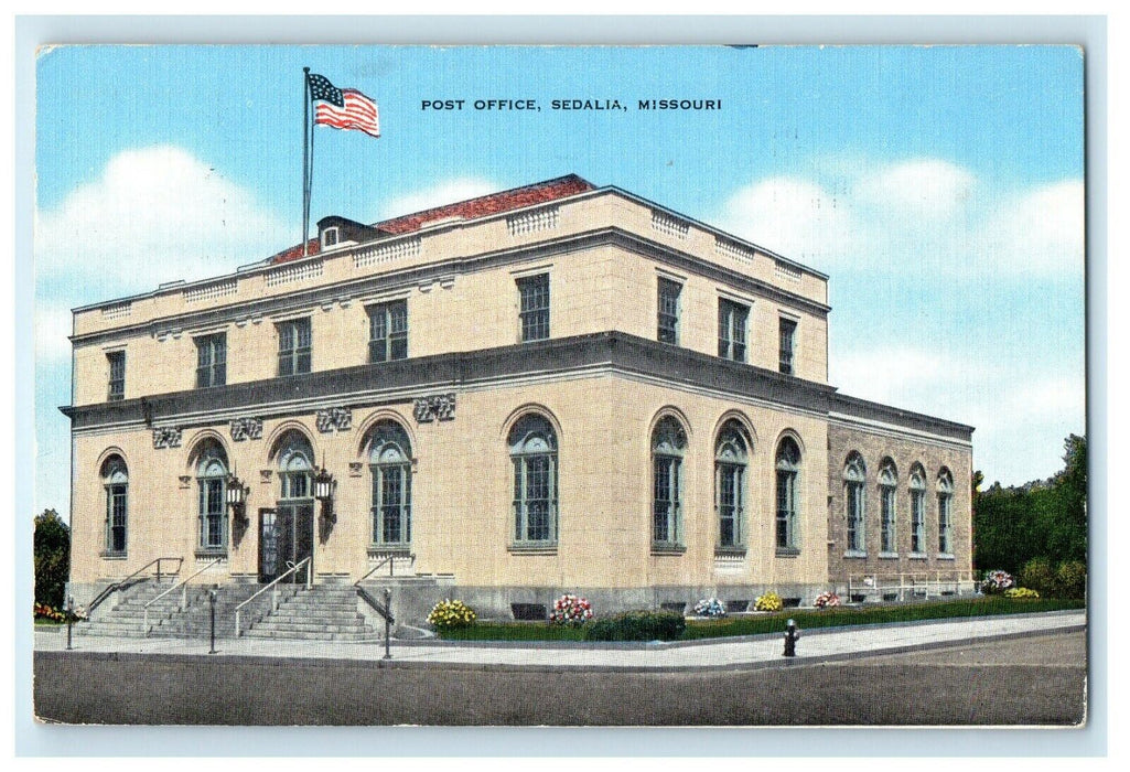 1926 Post Office Building Sedalia Missouri MO Posted Vintage Postcard