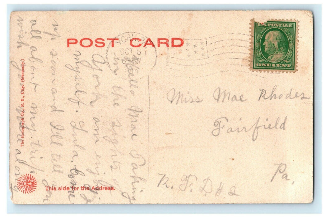 1909 High School York Pennsylvania PA Posted Antique Postcard
