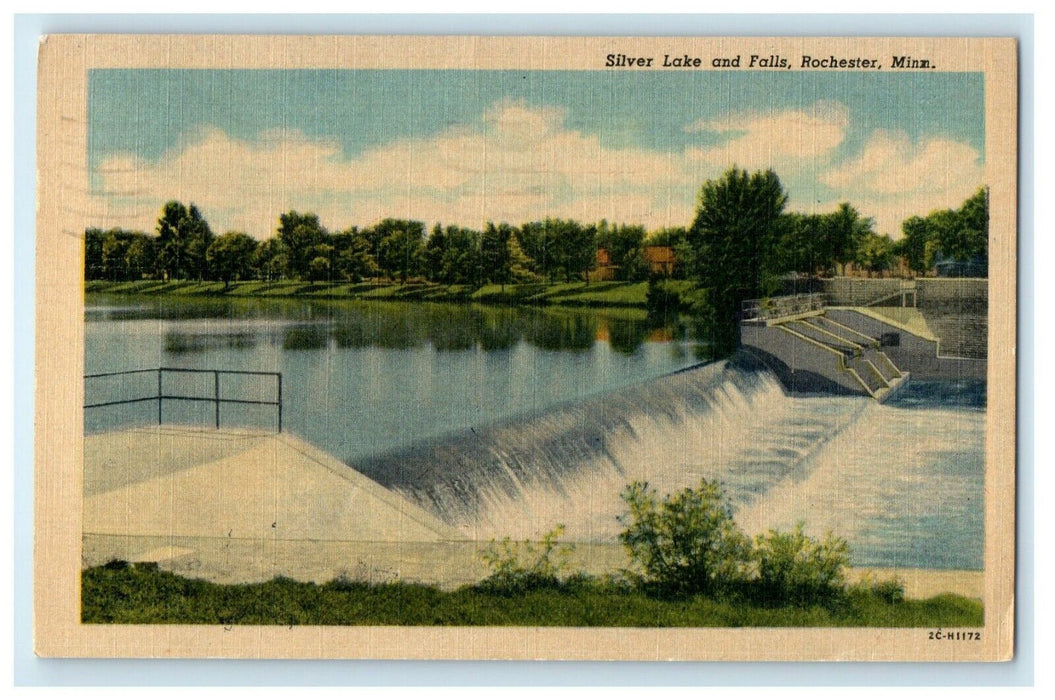 1956 Silver Lake And Falls Rochester Minnesota MT Posted Vintage Postcard